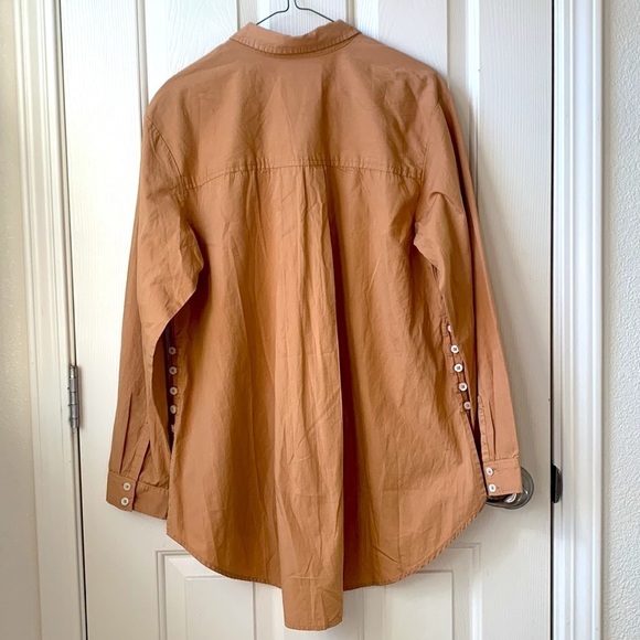 NWT Anthropologie button down side button tunic Medium Tan/Copper - Picture 11 of 12